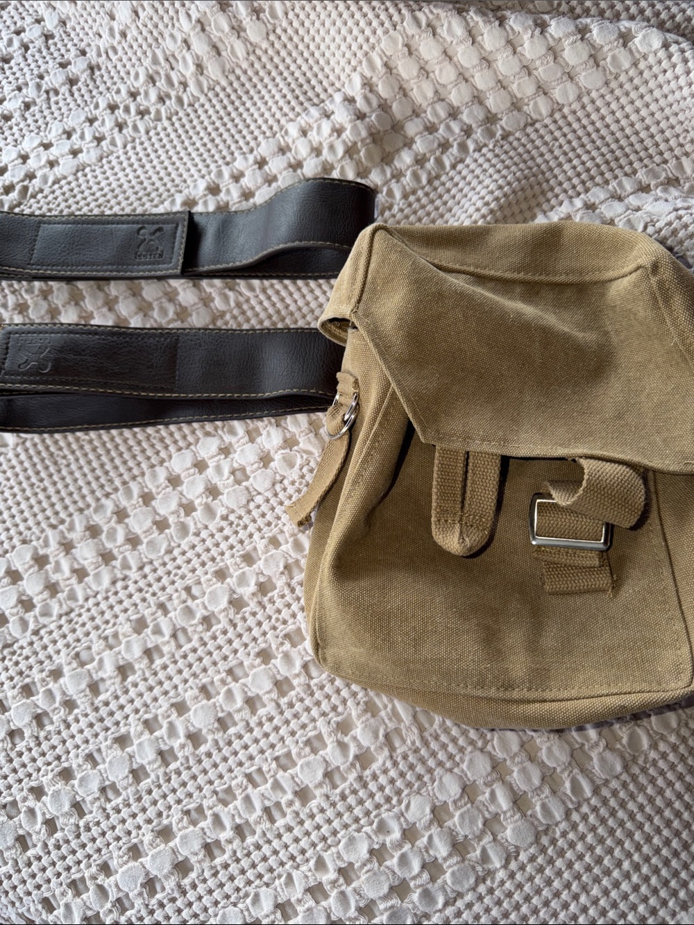 Coser Canvas Crossbody Sling Bag in Olive